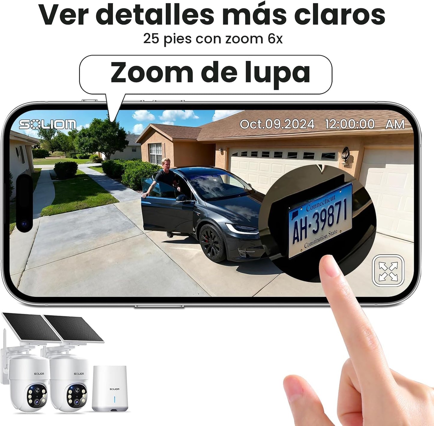 SOLIOM - Cámaras de seguridad inalámbricas de 5 MP para exteriores,...