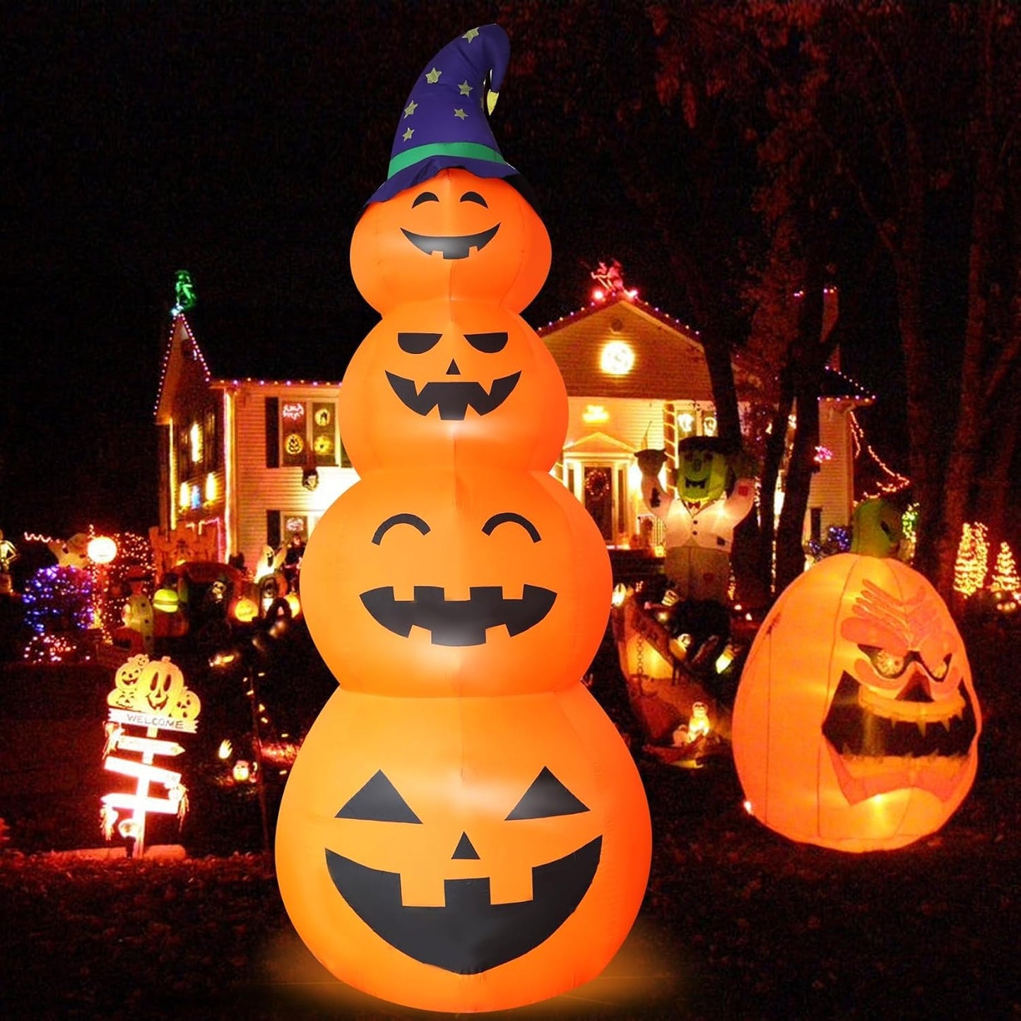 DearSun Calabazas inflables gigantes de Halloween apiladas de 12 pi...