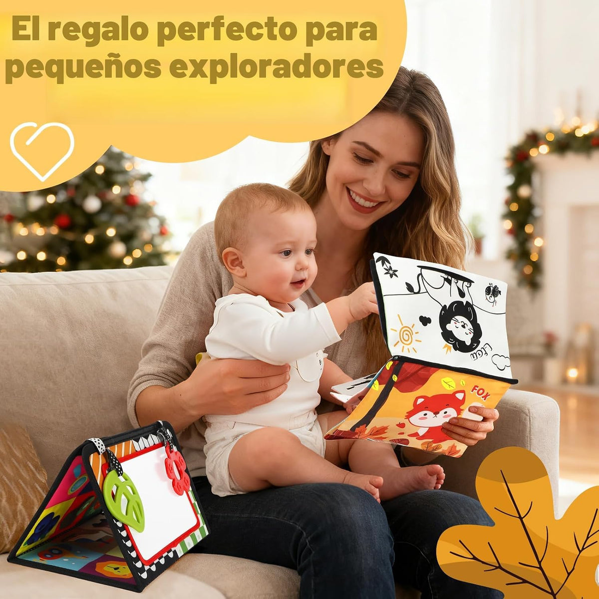 BBWOO Juego de Tiempo de Barriga - Paños de Contraste Alto en Negro...