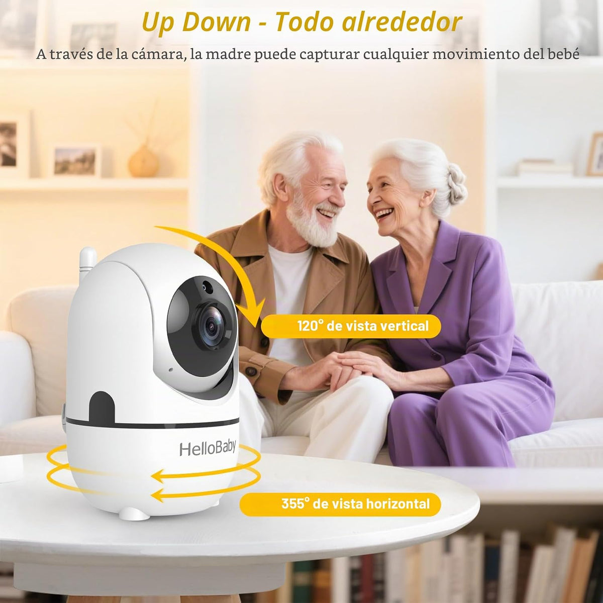 HelloBaby - Monitor de bebé con pantalla dividida de 6 pulgadas, si...