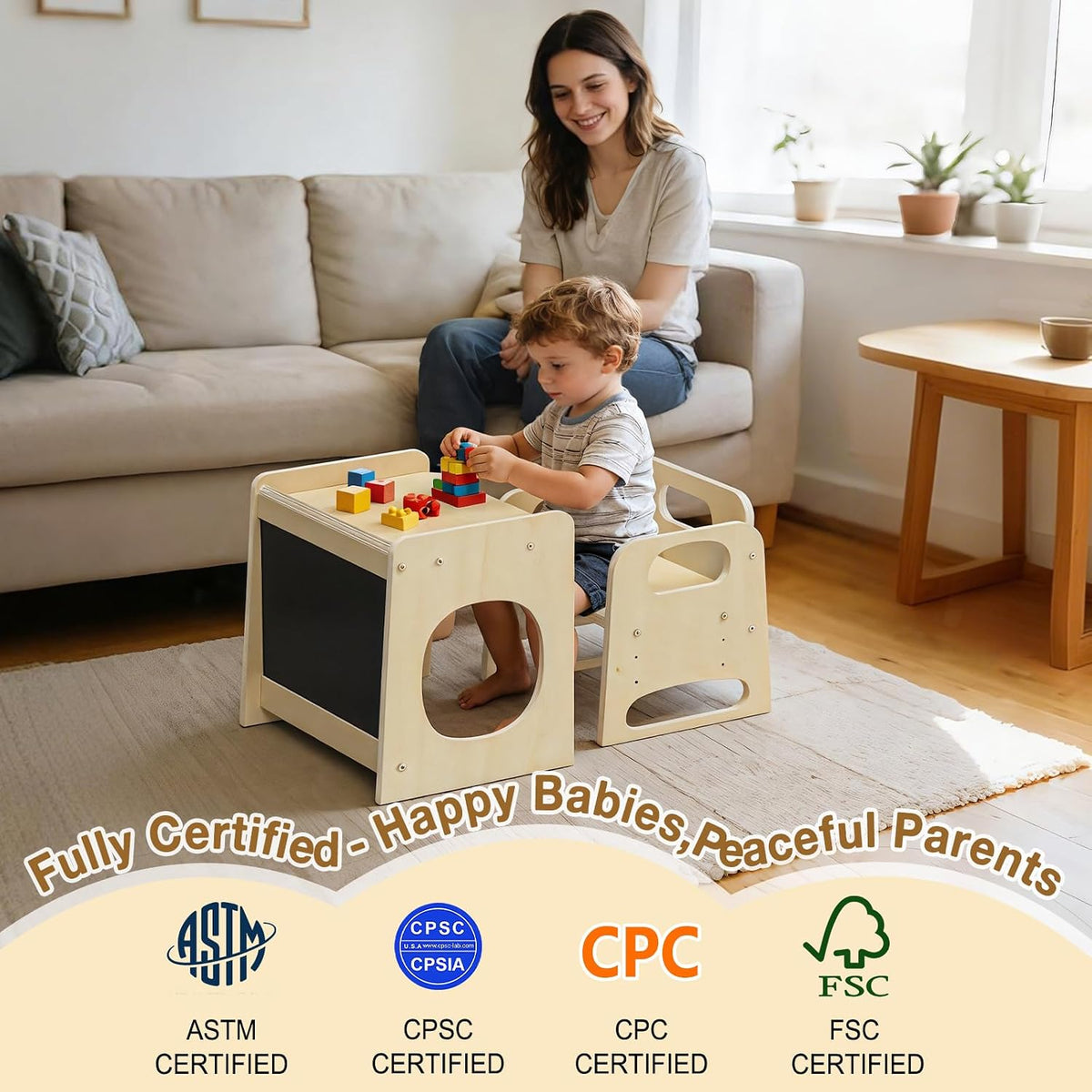 GVOO Montessori - Juego de mesa y silla de destete, 3 mesas y silla...