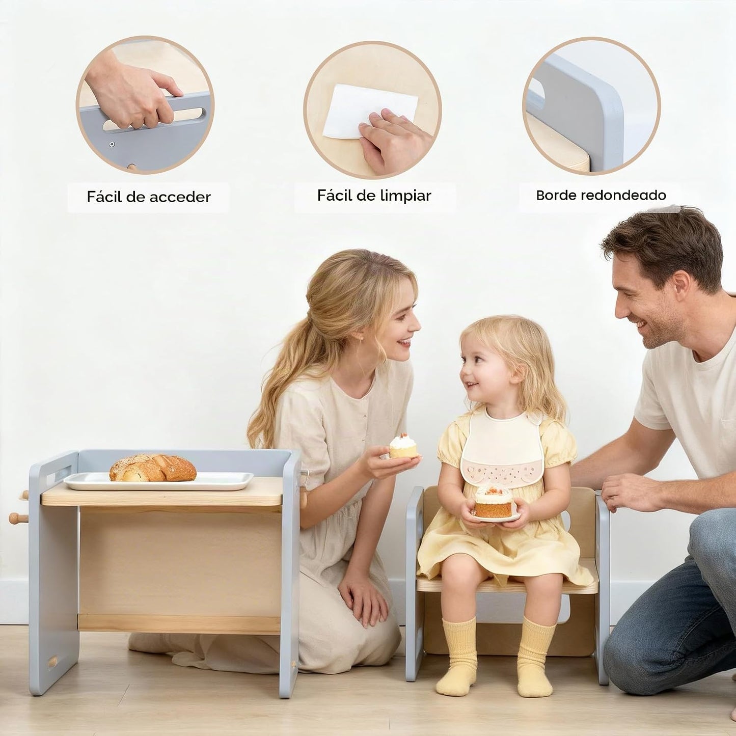 bpmfkid Juego de mesa y silla de destete Montessori - Diseño ajusta...
