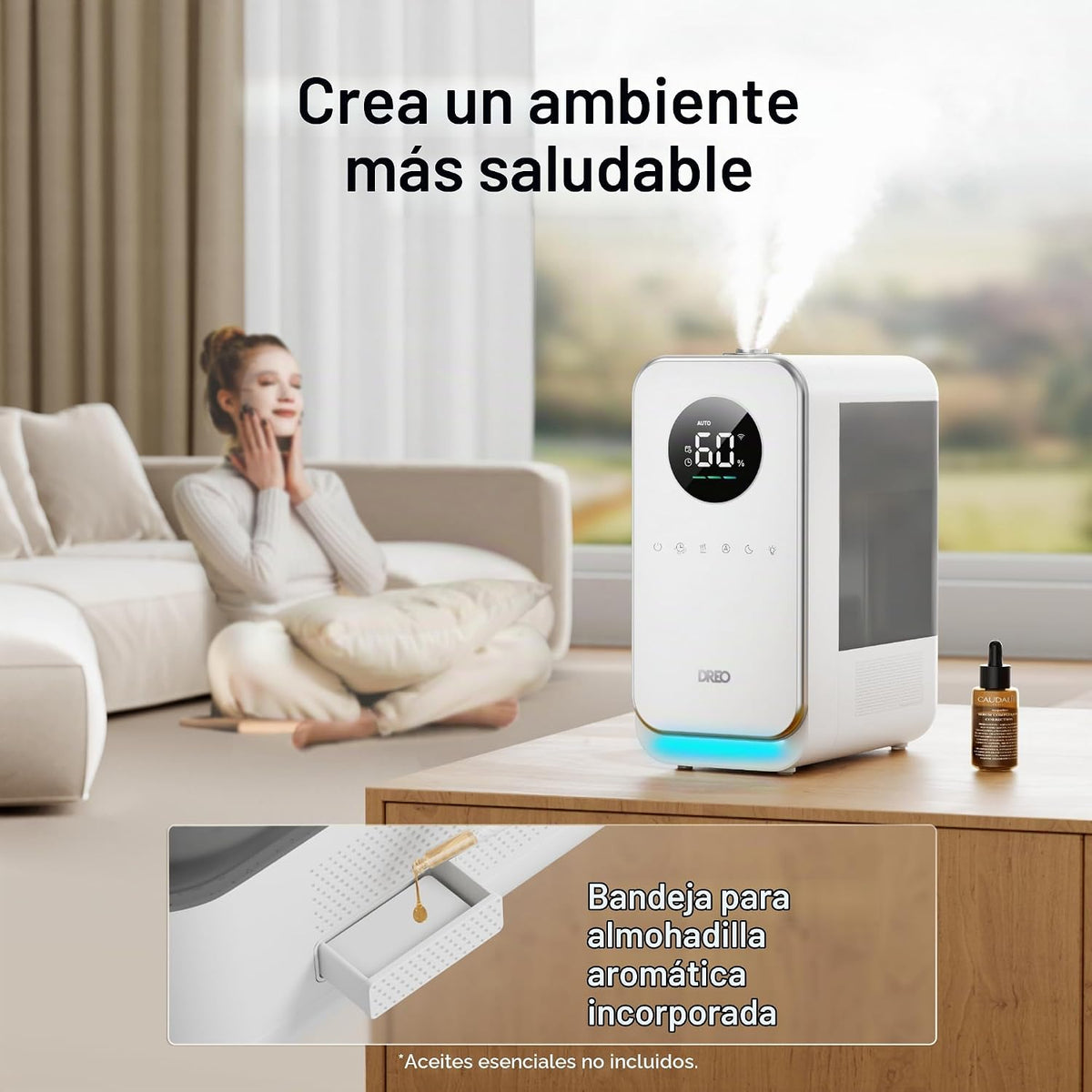 Dreo - Humidificadores para recámara, llenado superior, inteligente...