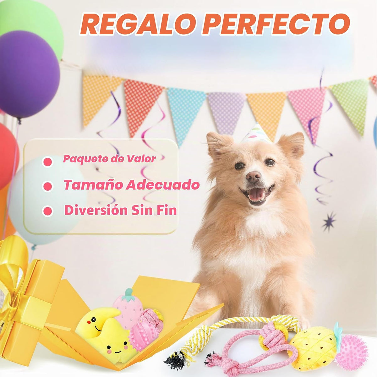 XIUGOAL Juguetes rosados \u200B\u200Bpara cachorros para la dentici...