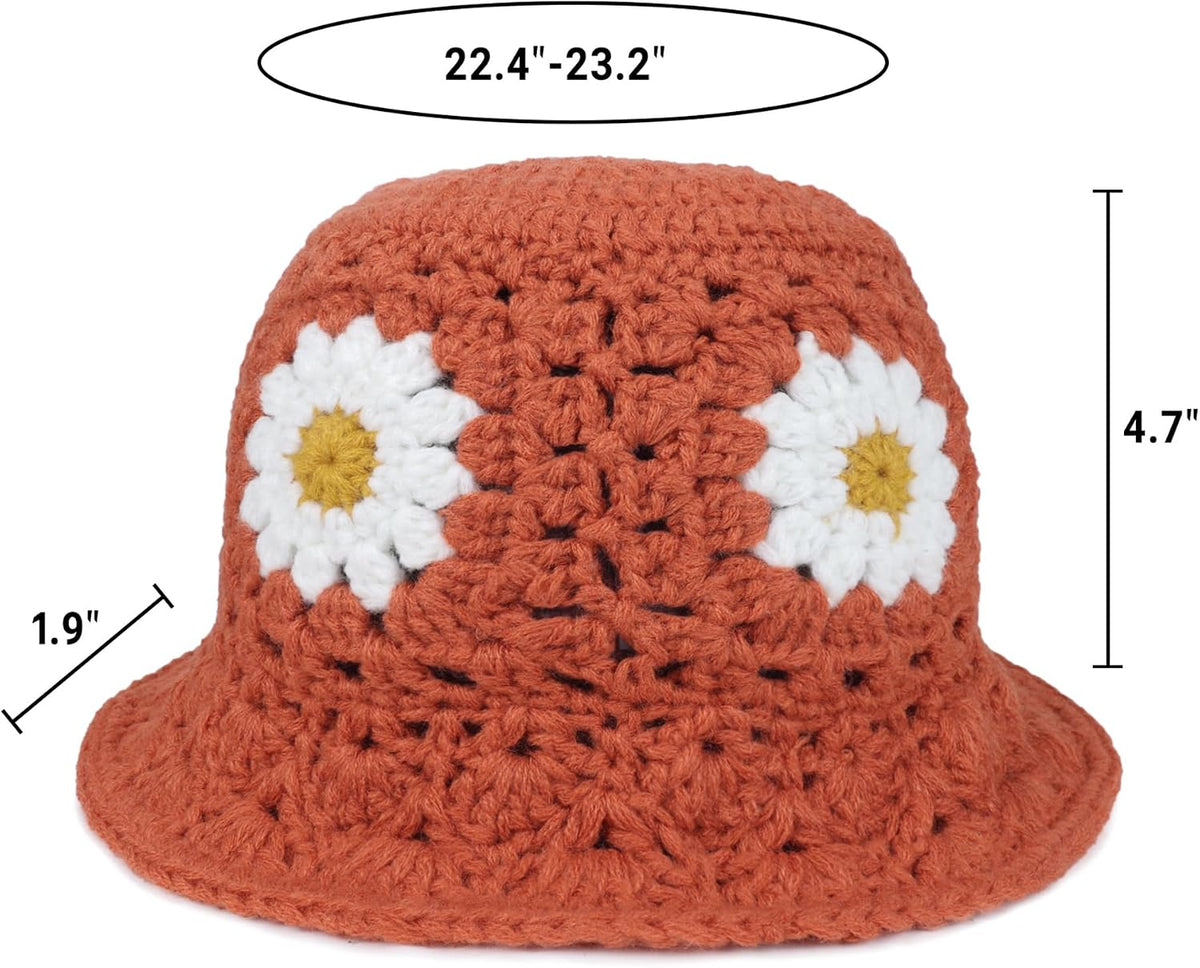 Sombrero de pescador de punto plegable para mujer, diseño de margar...