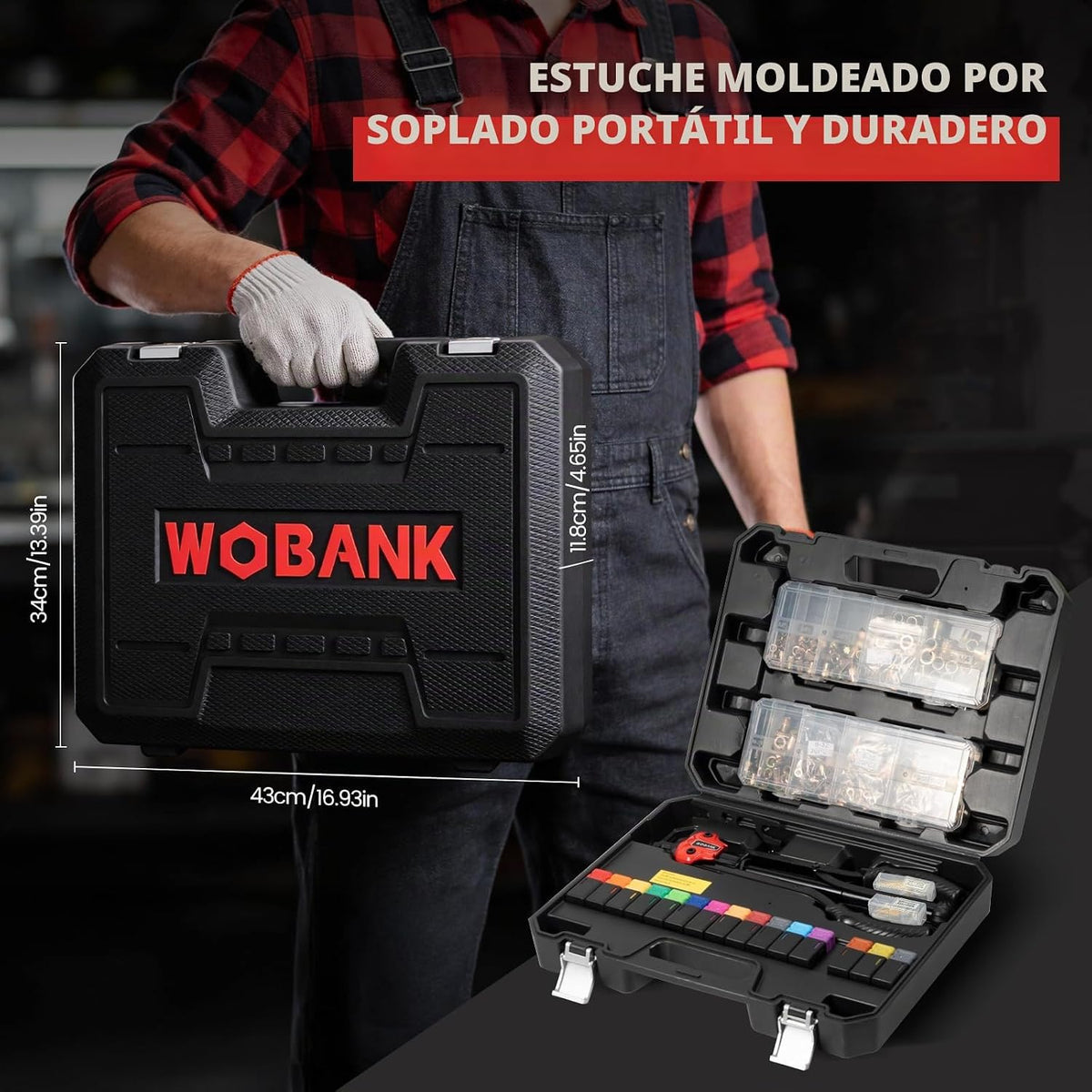 WOBANK Herramienta de tuerca de remache, kit de herramientas de rem...