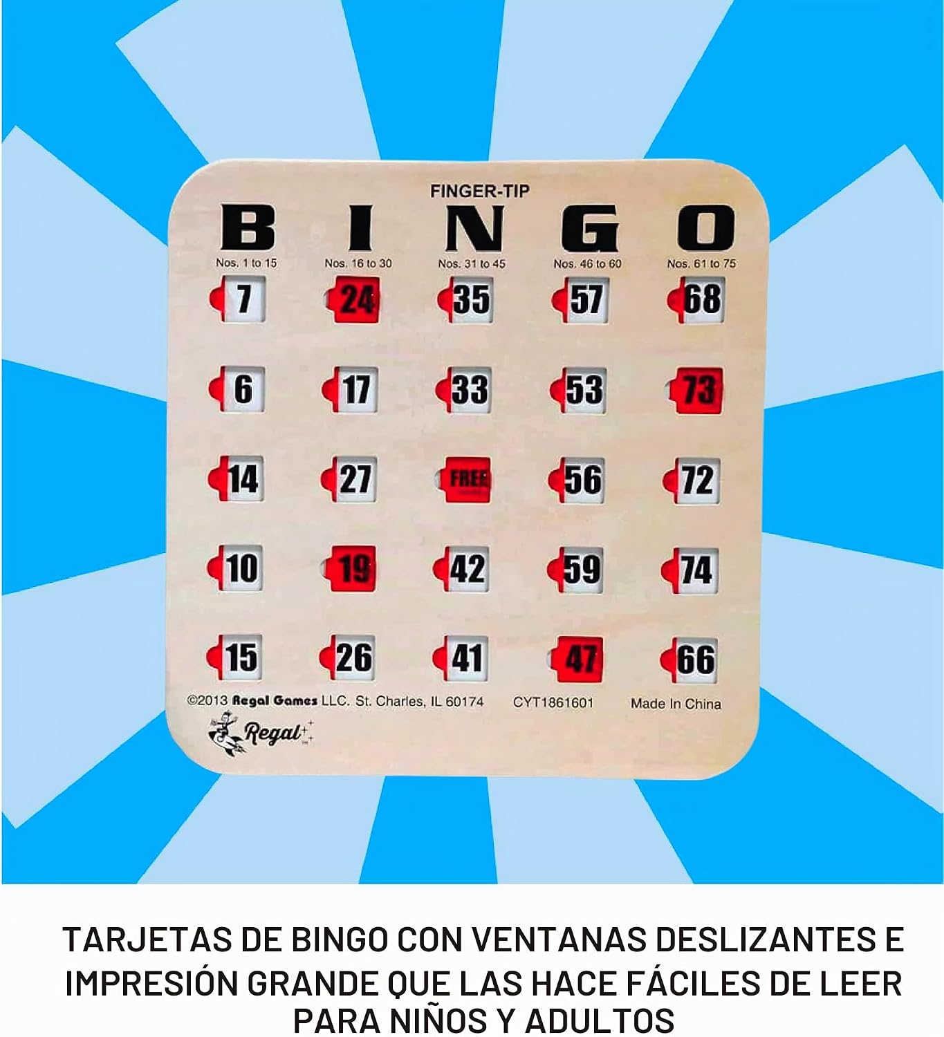 Cartas de bingo a granel de Regal Bingo con ventanas deslizantes -...