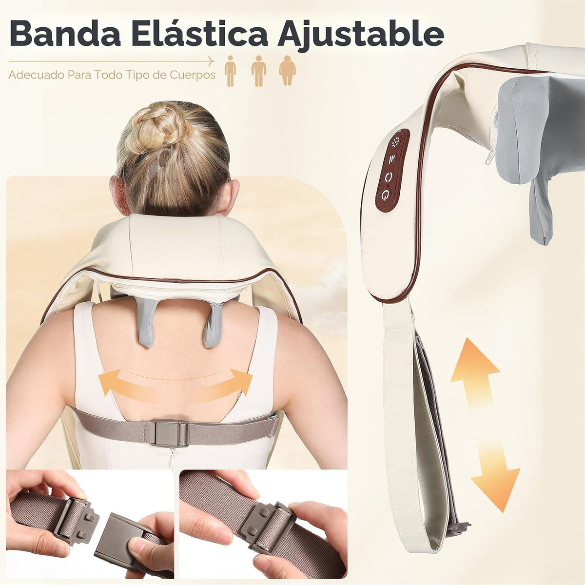 KppeX Almohada masajeadora de cuello 6D con calor para aliviar el d...