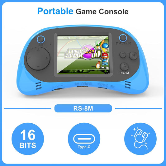 Juegos de mano para niños, videojuego retro de 16 bits con 220 jueg...