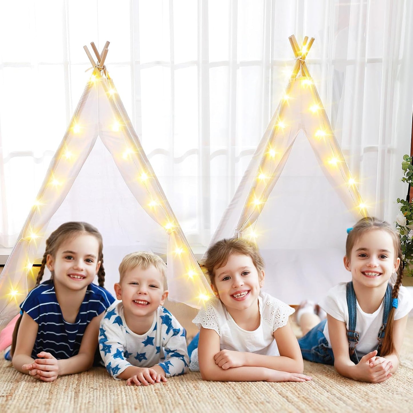 Windyun Paquete de 6 tiendas de campaña para niños para fiestas de...