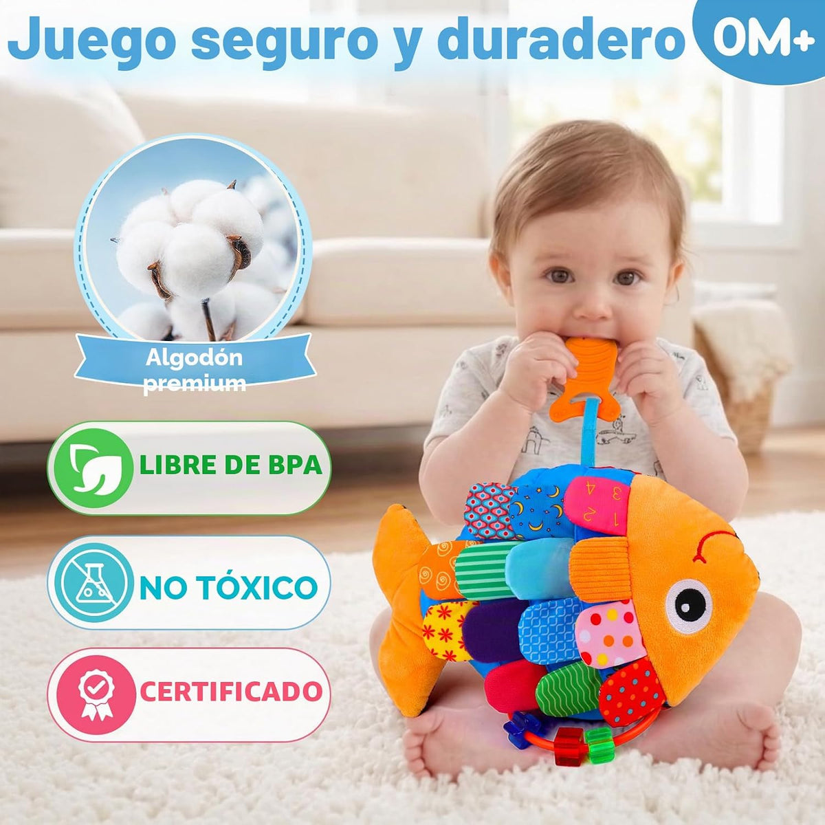 Juguetes sensoriales para bebés de 0 a 6 meses de tiempo de barriga...