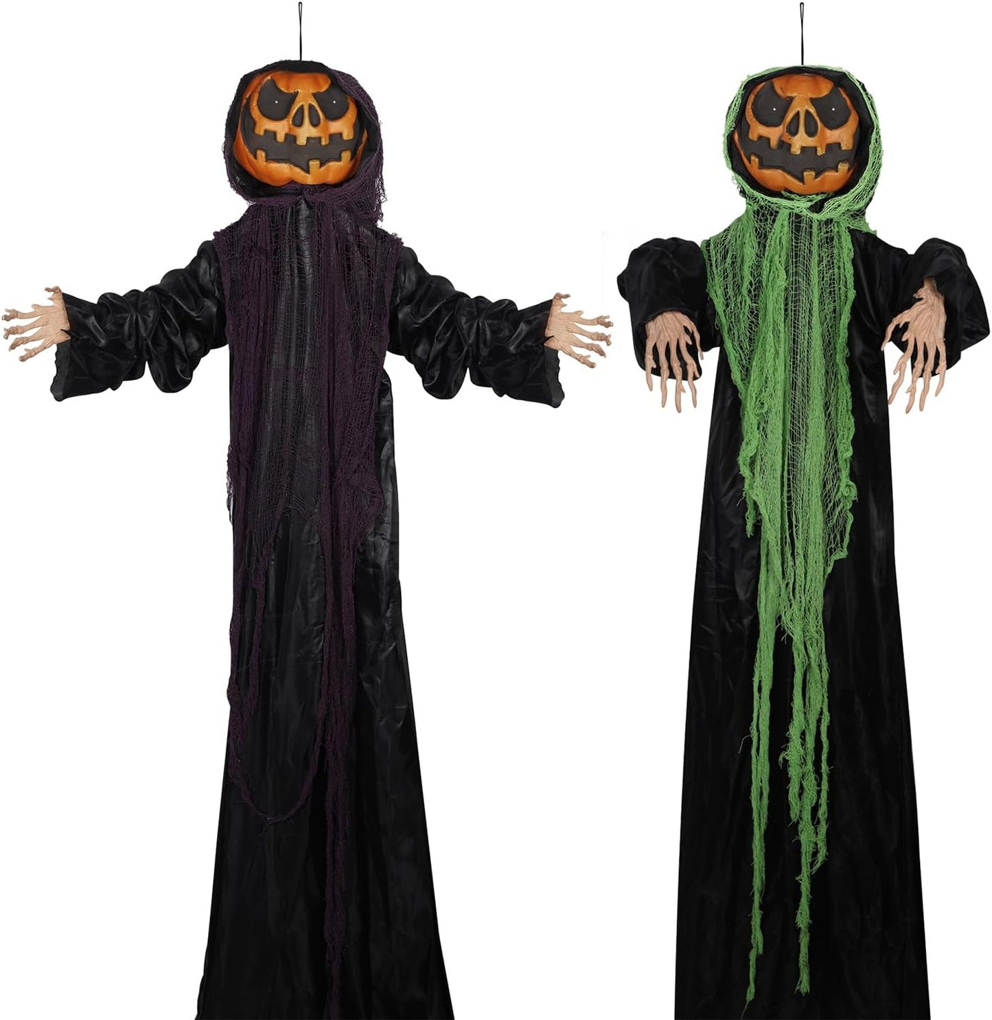 yosager Paquete de 2 decoraciones de Halloween, hombres de calabaza...