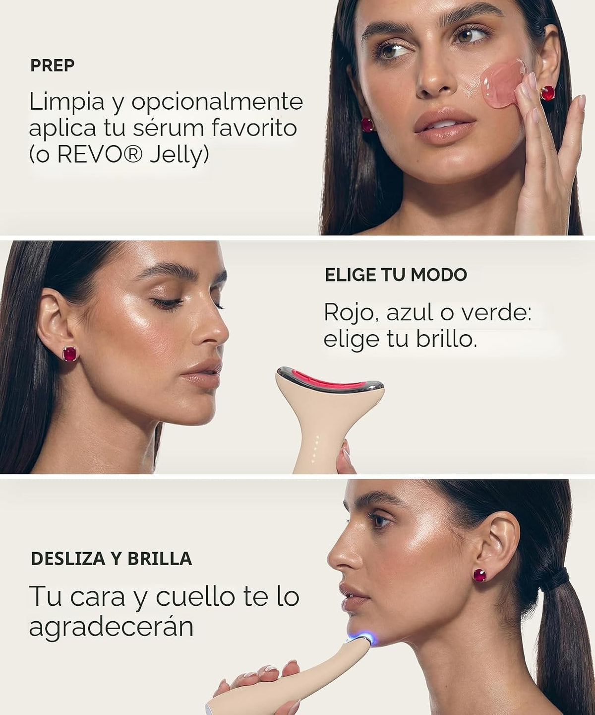 REVO Genie Masajeador facial para cara y cuello, dispositivo de bel...