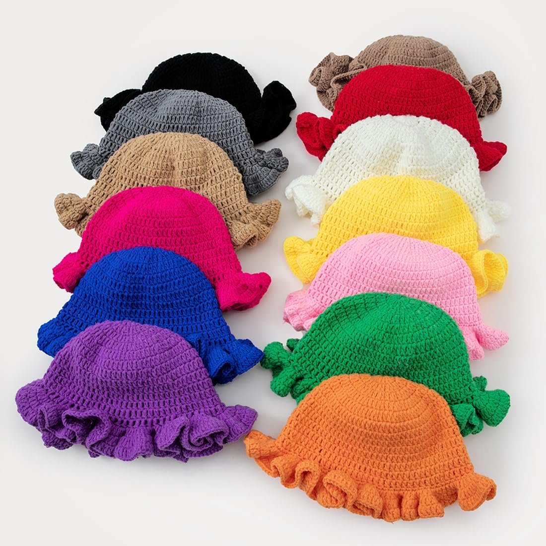 Sombrero de cubo tejido a ganchillo para mujeres, sombrero de pesca...