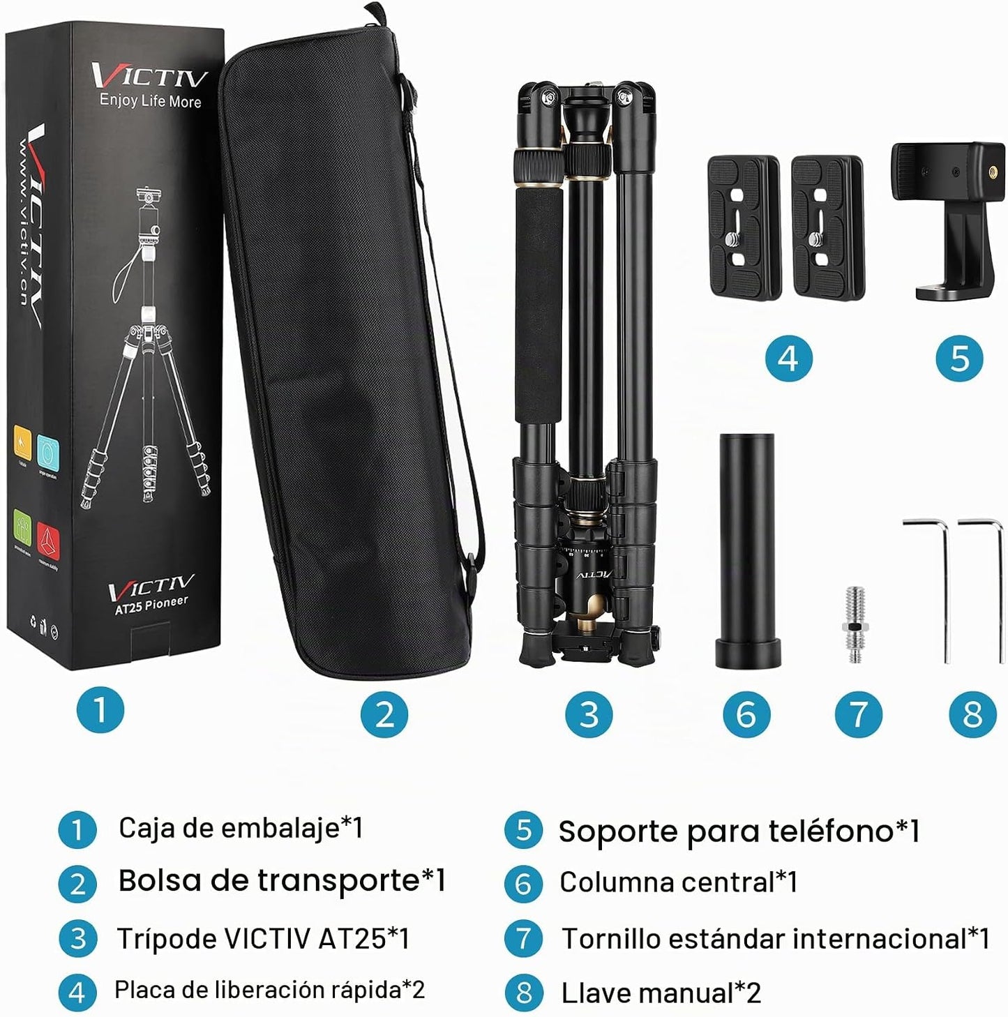 Trípode DSLR Profesional para Fotografía - Alto, Ligero y Resistent...
