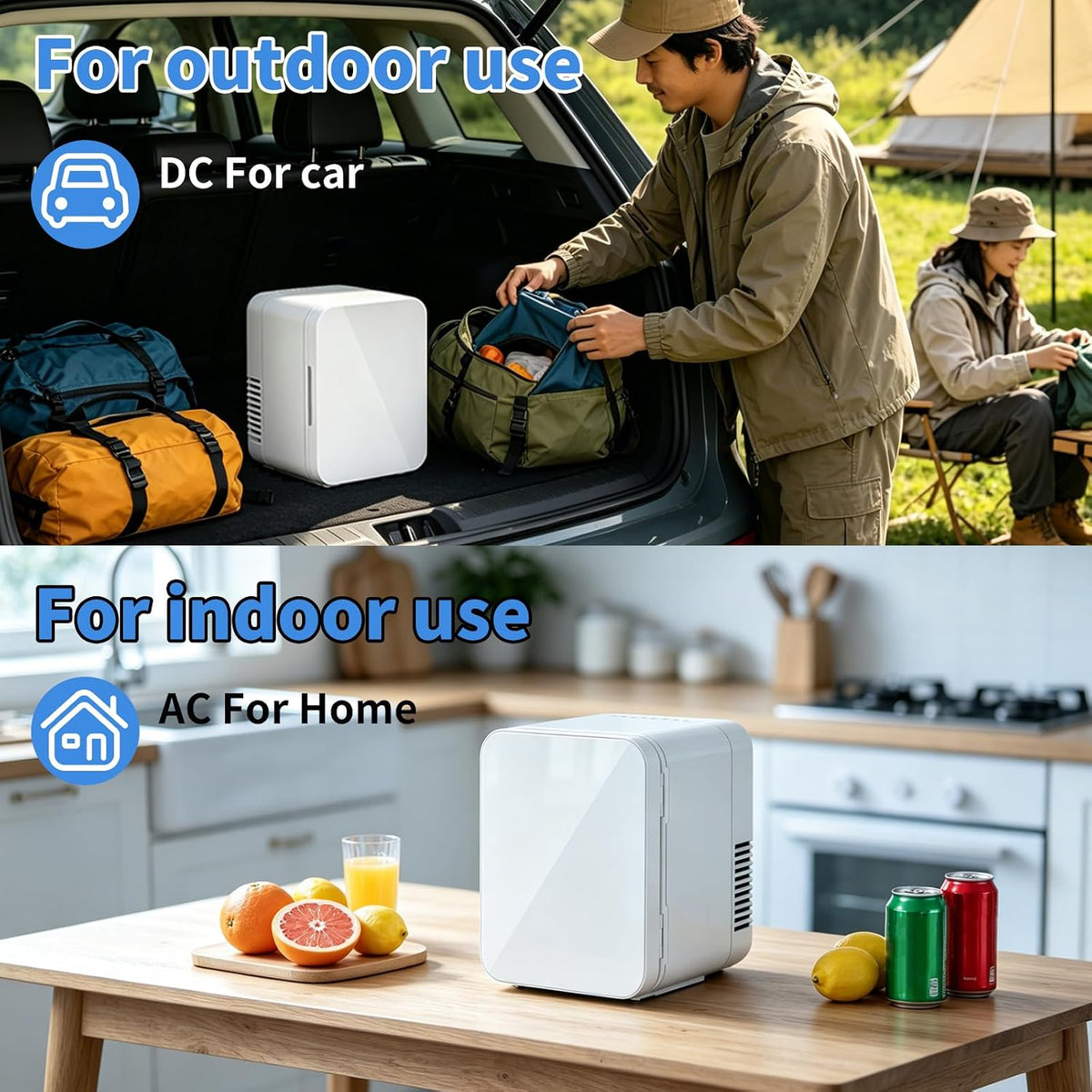 ENANCAX Mini refrigerador para dormitorio, portátil de 4 litros\/6...