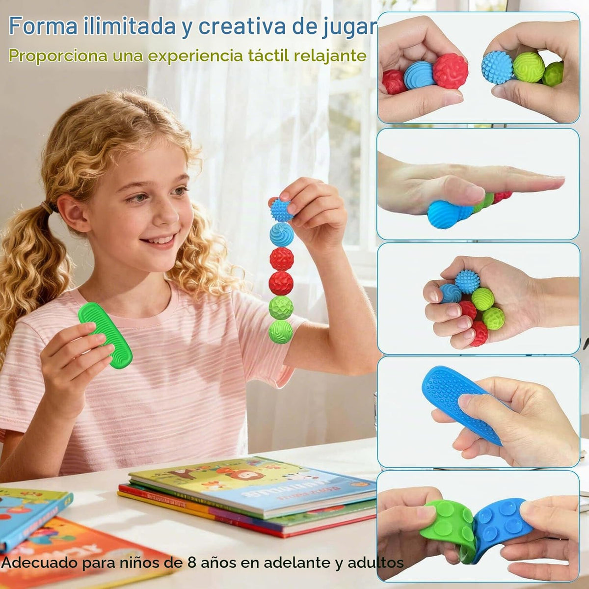 Juguetes Fidget de Silicona con Bolas Magnéticas y Piedras Sensoria...