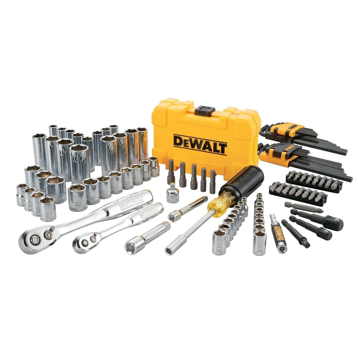 DEWALT Kit de herramientas mecánicas y set de llaves, de 1\/4 y 3\/...