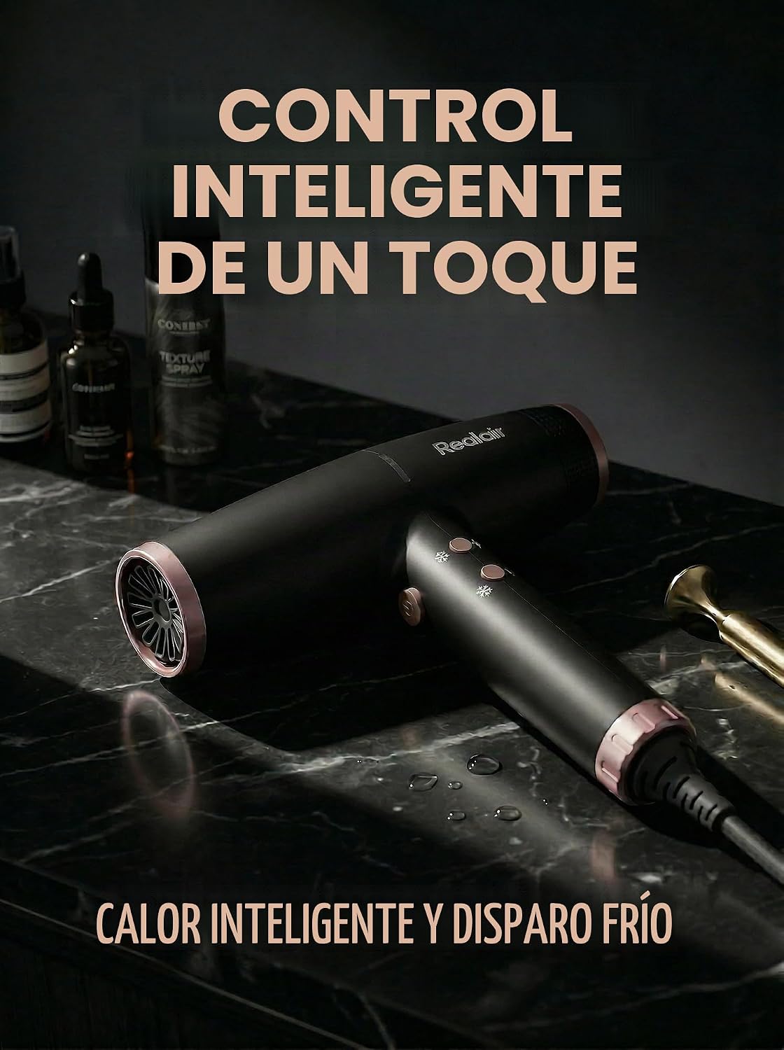 Realair Secador de pelo iónico profesional con difusor | Cuidado de...