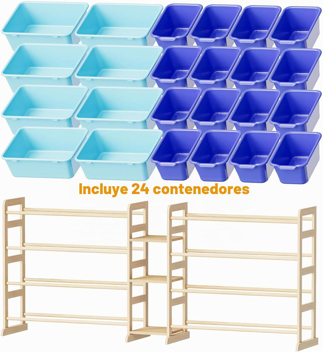 SpaceAid Organizador grande de almacenamiento de juguetes con 24 co...