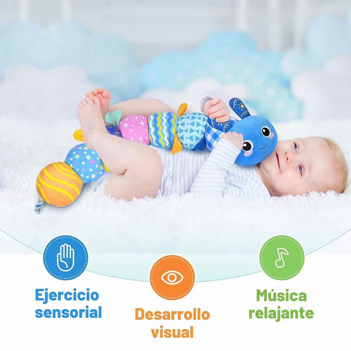 Juguetes sensoriales de oruga para bebés de 0 a 6 a 12 meses | Jugu...