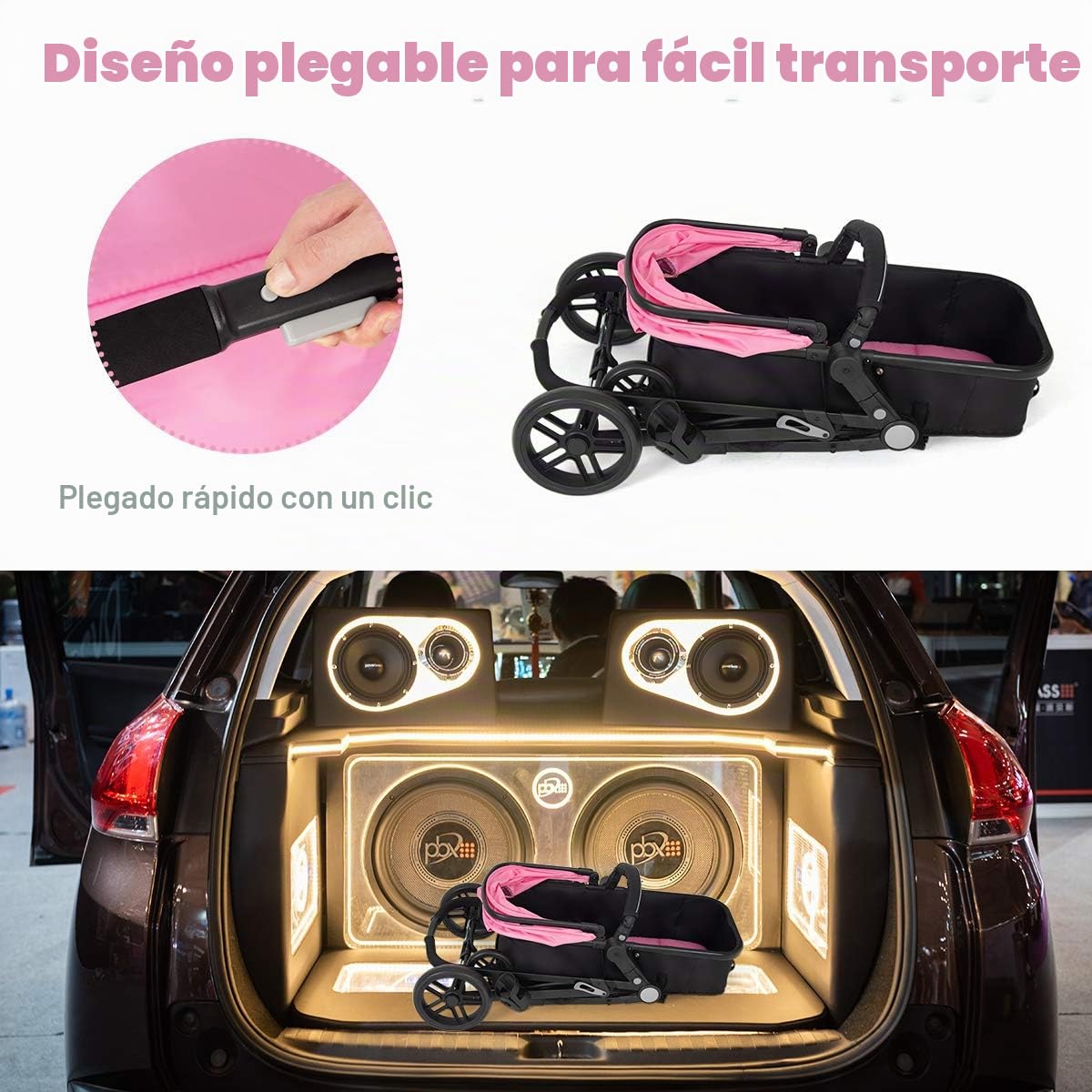 BABY JOY Cochecito de bebé, 2 en 1 Carriola convertible de cuna a c...