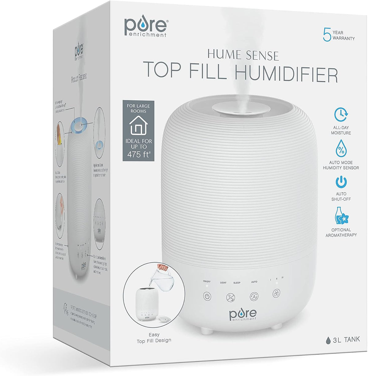 Pure Enrichment® HUME™ Sense - Humidificador de llenado superior -...