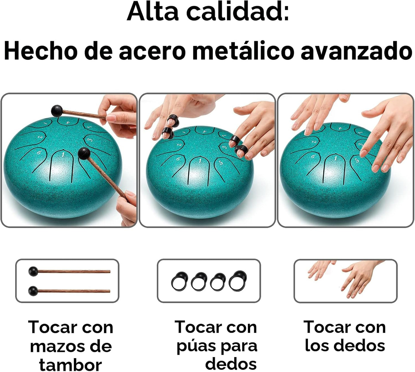 Lronbird - Tambor de lengüeta de acero de percusión, 8 notas, 6 pul...
