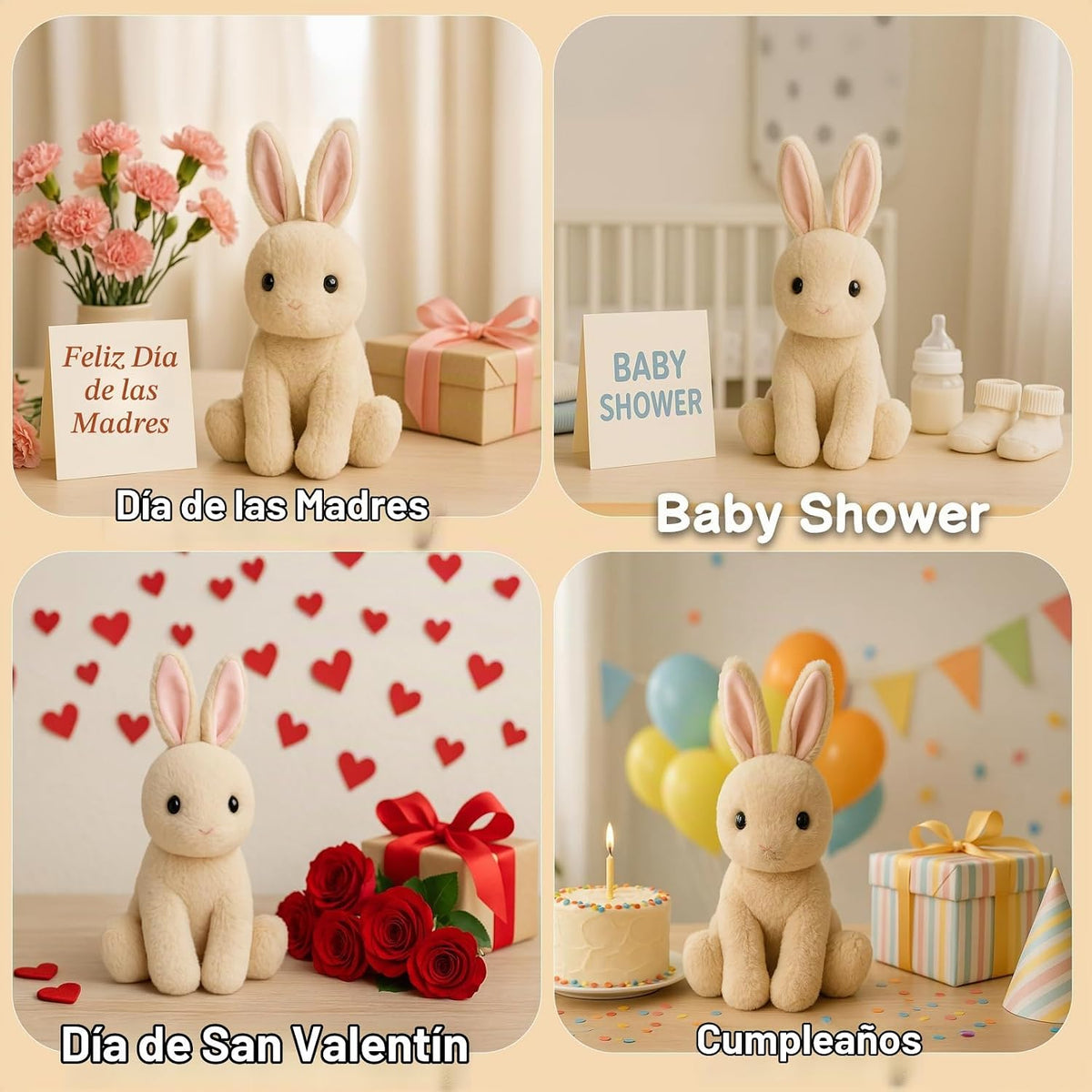 WEIGEDU Animal de Peluche Relleno Conejito de 17.3 Pulgadas para Ni...