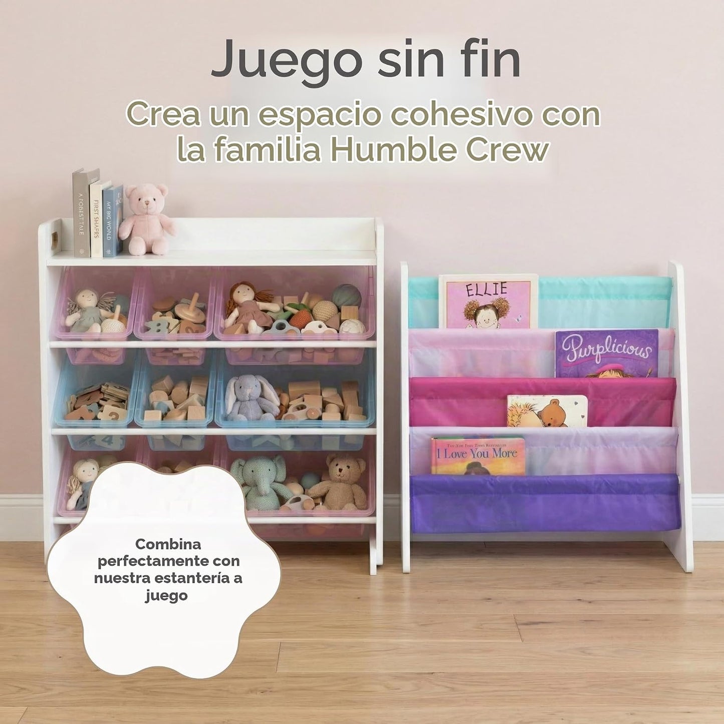 Humble Crew Organizador de juguetes para niños con estante de exhib...