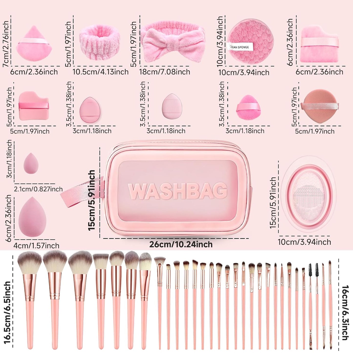 CLRDZN Juego de 70 brochas de maquillaje, juego de brochas de maqui...
