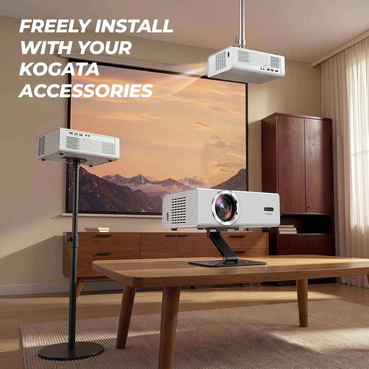 Proyector inteligente con WiFi y Bluetooth, proyector 4K con aplica...