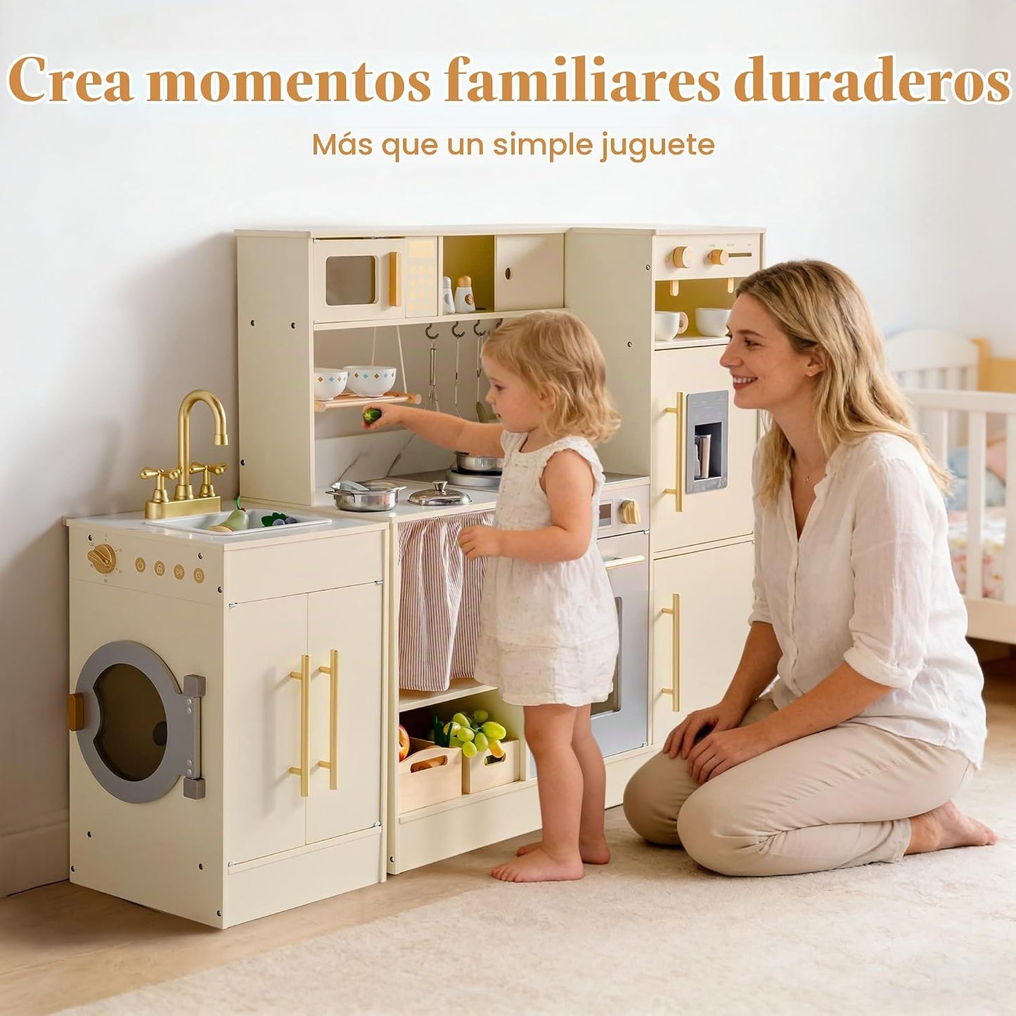 ROBOTIME Juego de cocina de madera para niños, juego de cocina de s...