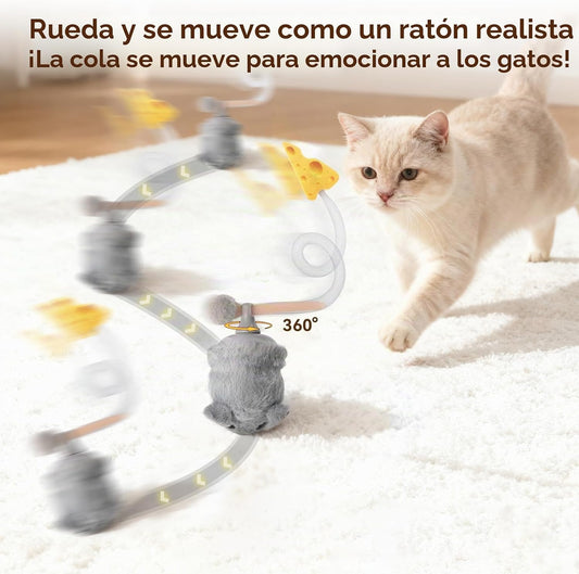 Migipaws MigiMouse - Juguete interactivo para gatos con rodamiento...