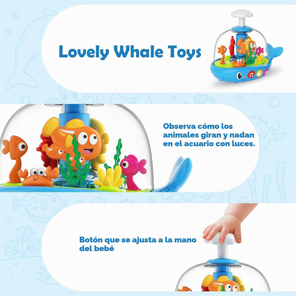 Juguetes para bebés de 6 a 12 a 18 meses: juguete musical con luz d...