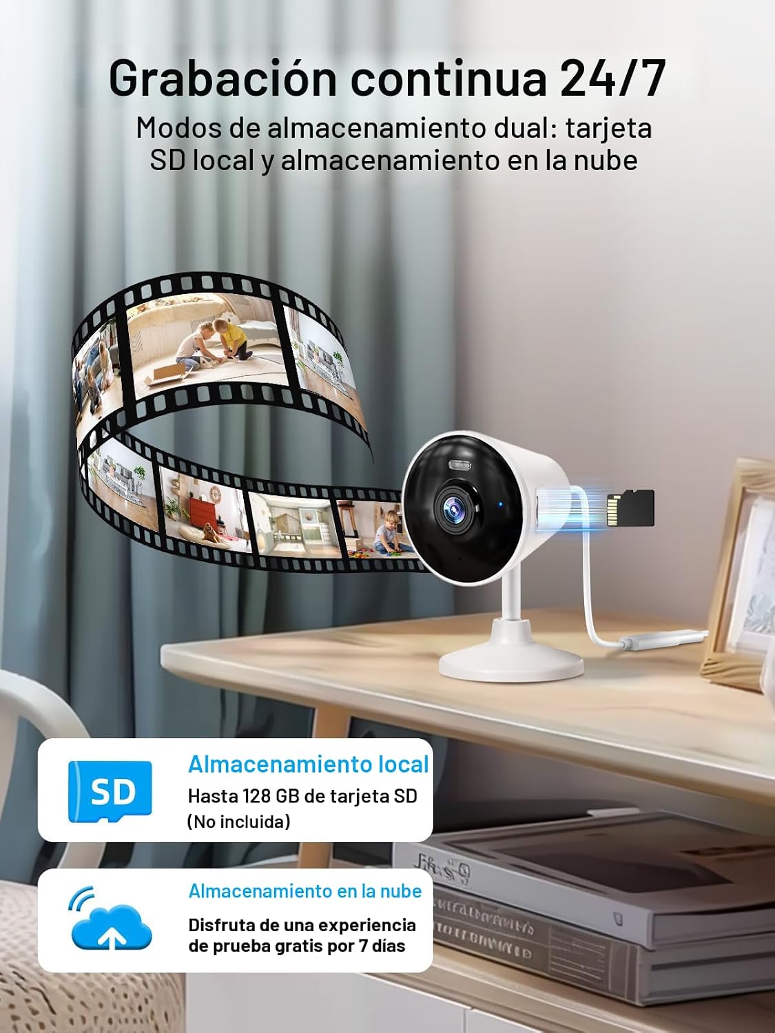 Cámara de seguridad para interiores y exteriores, cámaras WiFi 5G y...