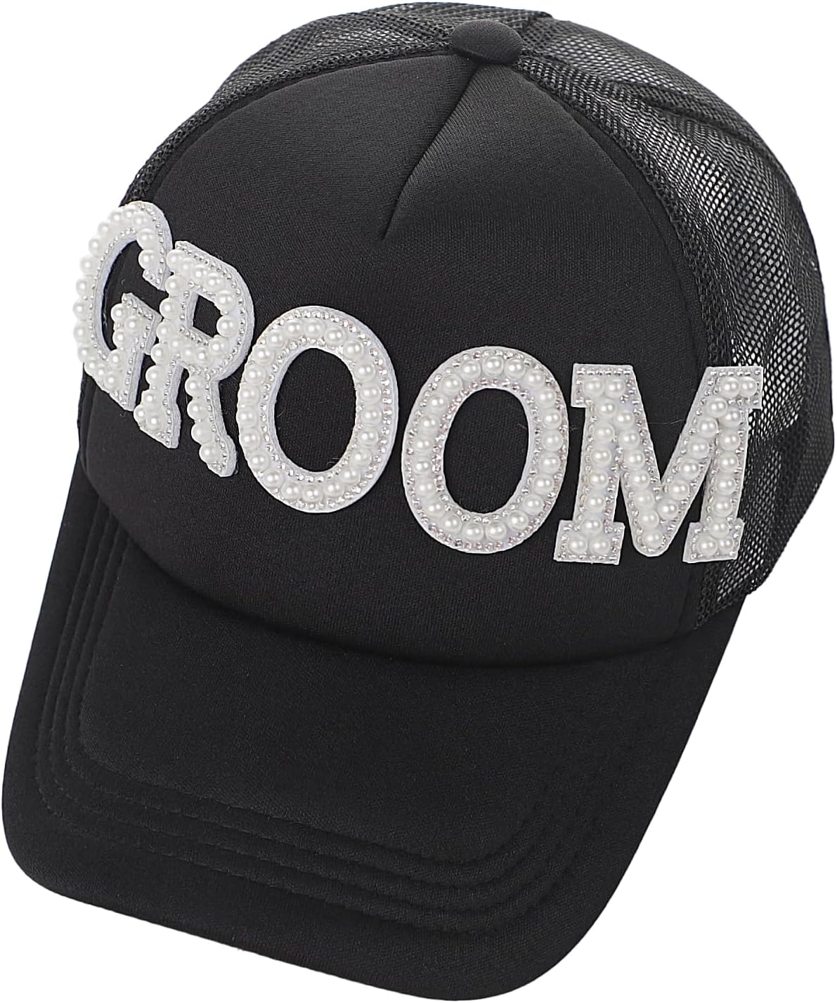 PURFUN Gorro de malla ajustable con perlas de diamantes de imitació...