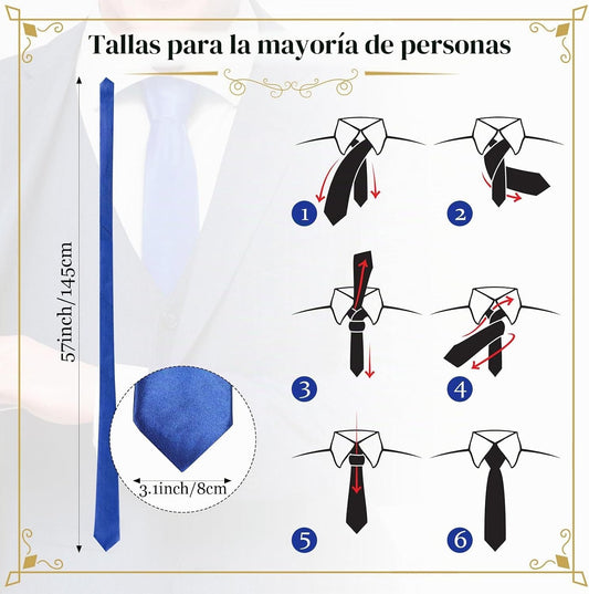 Syhood Juego de corbatas para hombre, 6\/12\/24 piezas, satén sólid...