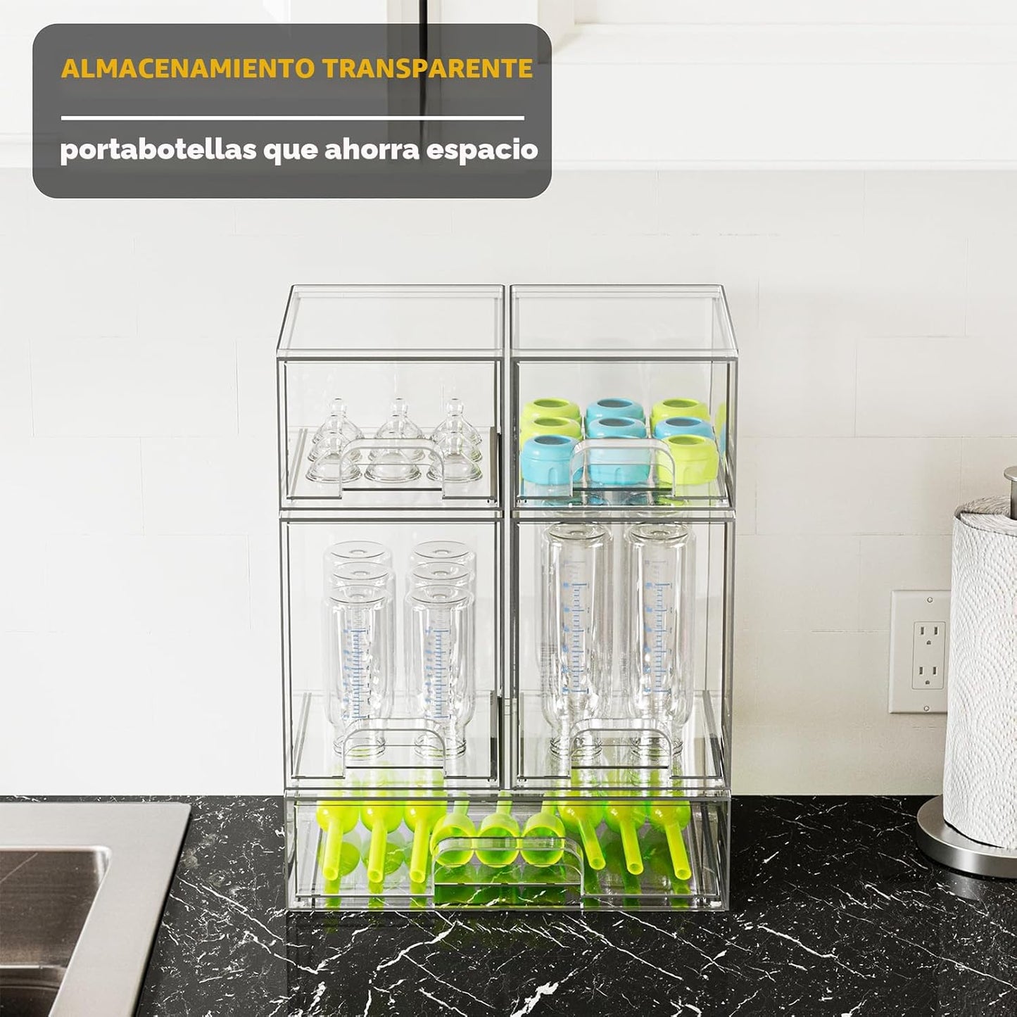 SpaceAid Organizador de almacenamiento de botellas para bebé, conte...