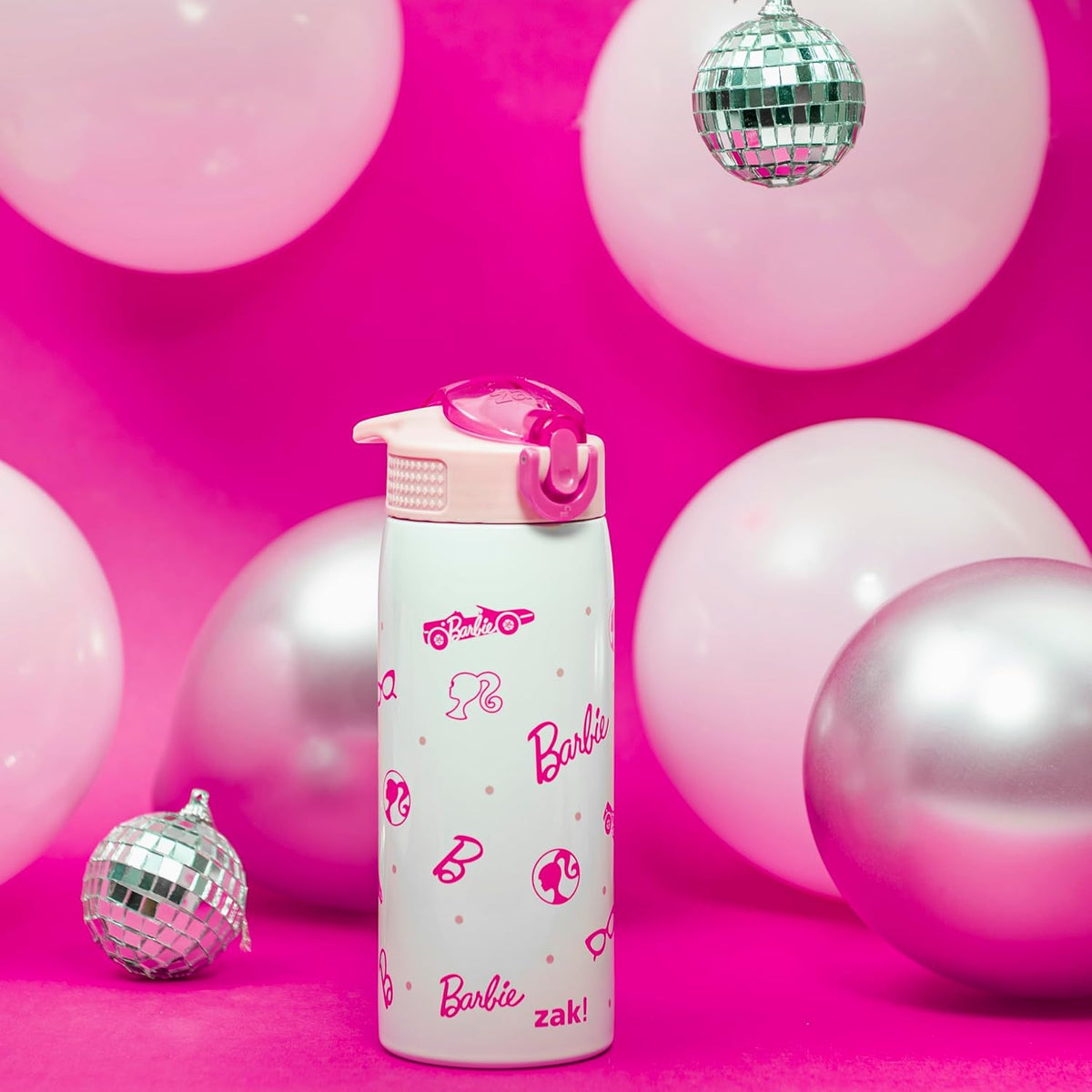 Zak Designs Barbie Porter - Botella de agua para viajes y en casa,...