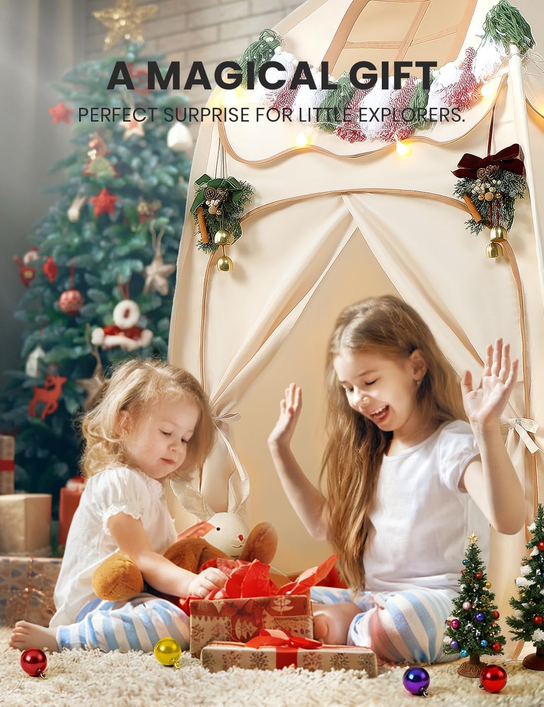 besrey Tienda de campaña para niños, casa de juegos grande para niñ...