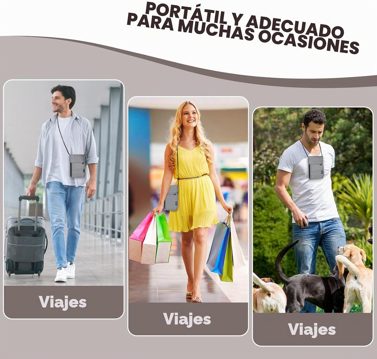 Likesing Funda para pasaporte familiar, bolsa para el cuello, bloqu...
