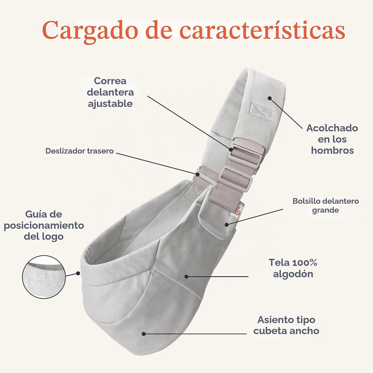 Ergobaby Upsie Hip Sling \u2013 Portabebés Gris Perla \u2013 Portab...