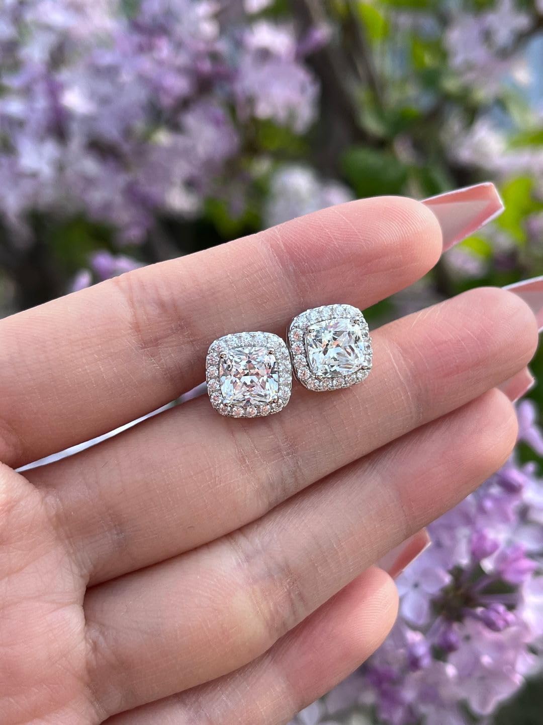 4 pares de aretes de plata para mujer, chapados en plata de 18 quil...