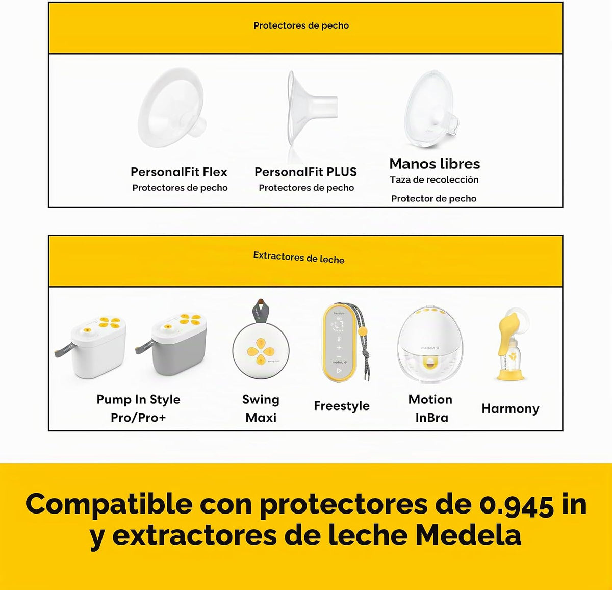 Medela Insertos de escudo de pecho compatibles con brida de 0.591 i...