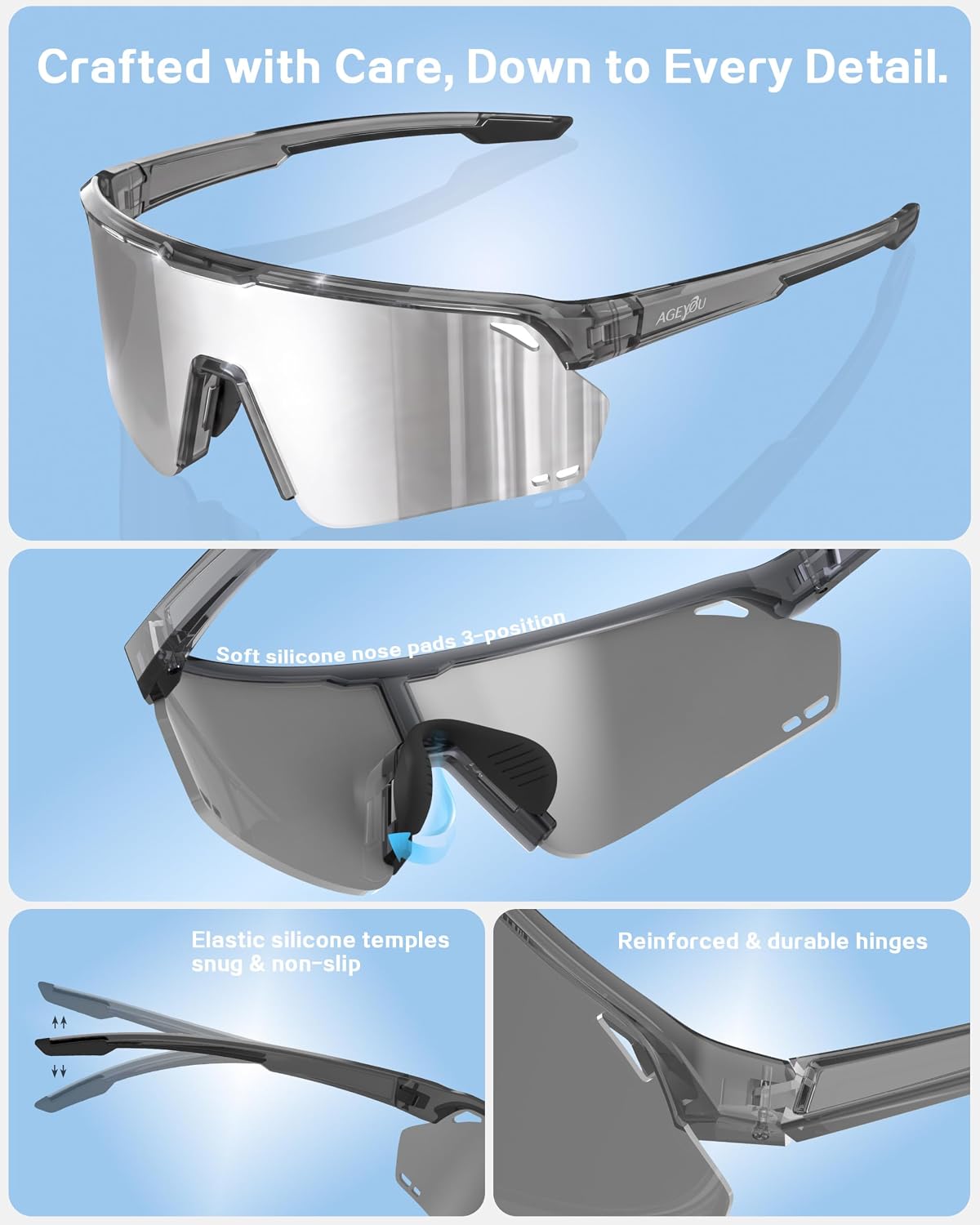 AGEYOU Gafas de sol deportivas polarizadas para hombres y mujeres |...