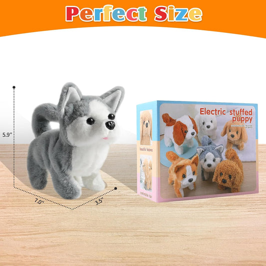 KSABVAIA Juguete de Peluche Husky Cachorro Perro Electrónico Intera...