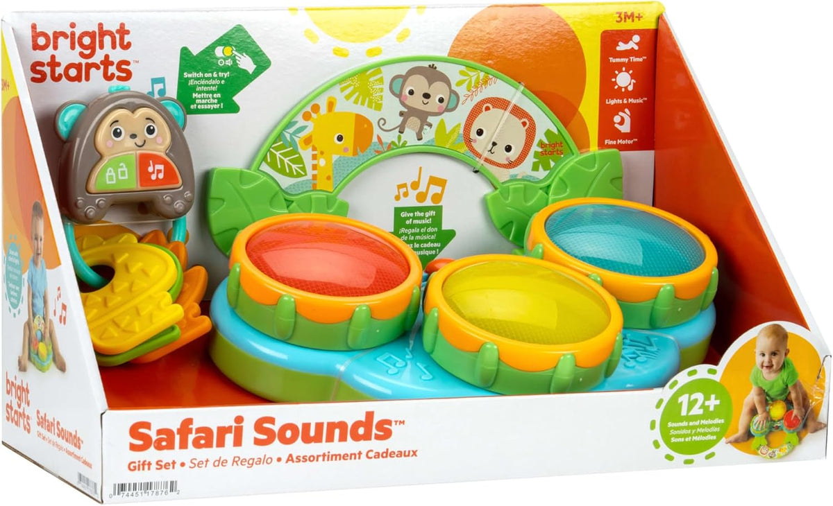 Bright Starts Set de Regalo Safari Sounds, Paquete de 2 Juguetes pa...