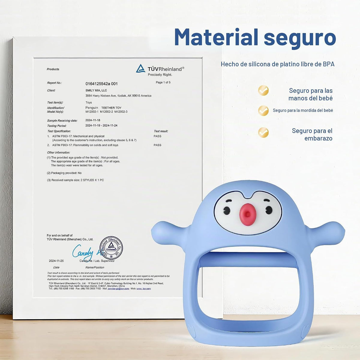 Smily Mia Juguetes de dentición para bebés de 0 a 6 meses, mordedor...