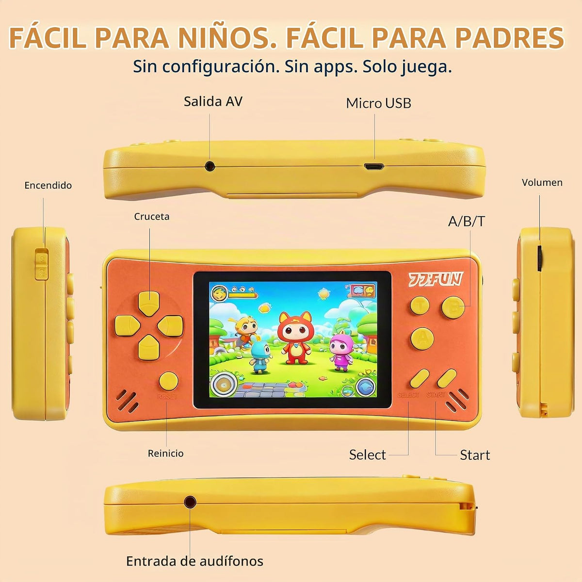 168 Reproductor de videojuegos incorporado Plug & Play de mano...